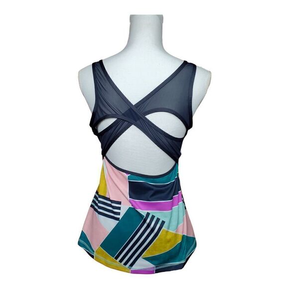 Fila Sport Tank Top Medium Geometric Abstract Color Block Activewear Workout Gym - Picture 3 of 6